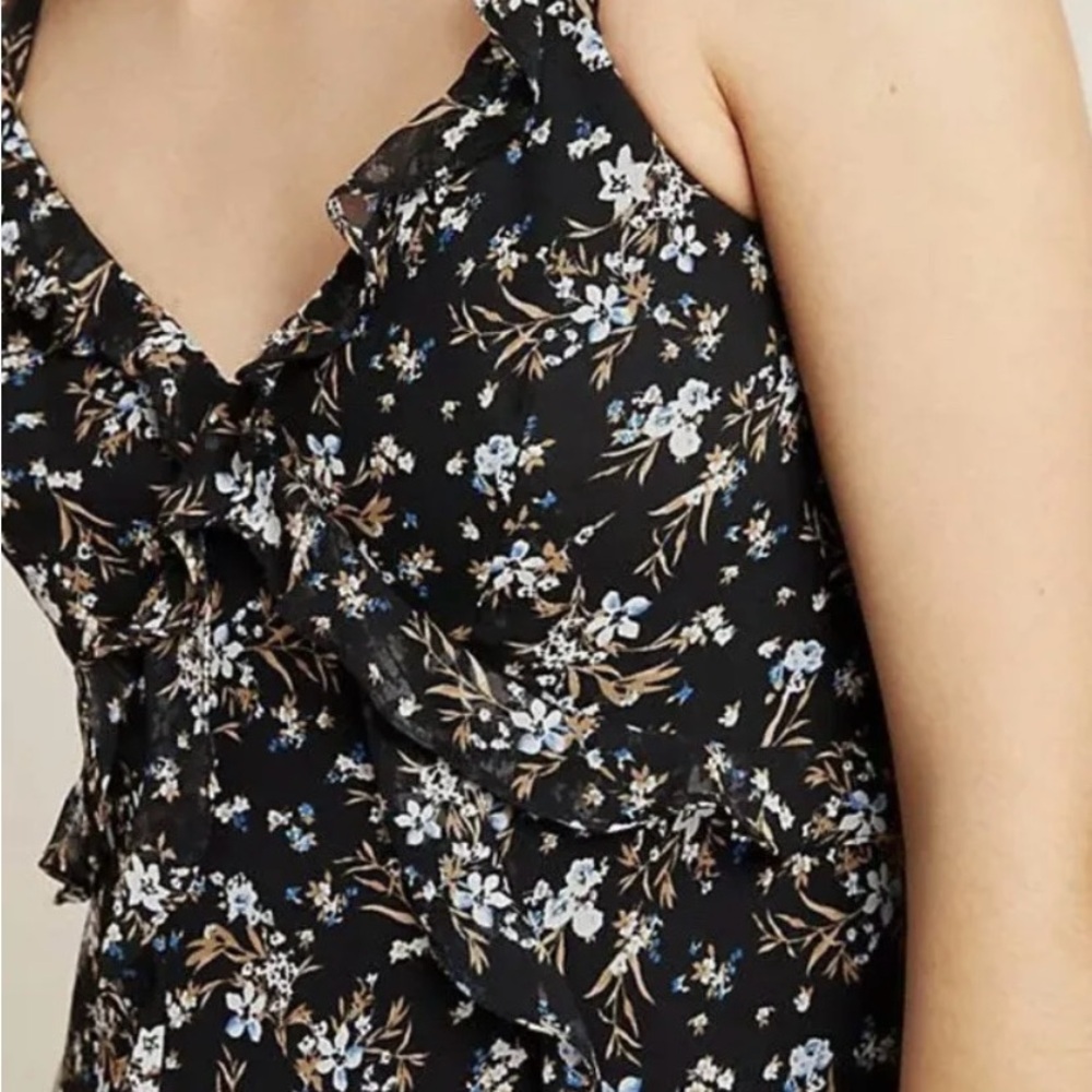Anthropologie Floral Black Dress